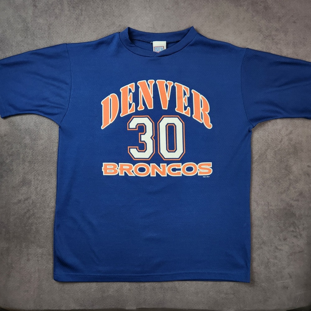 Denver Broncos Football Jersey Mens XL Blue #30 Terrell‎ Davis 1999 Sport Attack